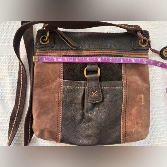 The Sak | 100% Genuine Leather | Two-Tone Brown & Black | Messenger Shoulder Bag - Picture 3 of 13